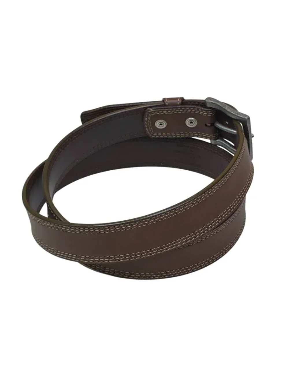 Wrangler Genuine Leather Brown Belt Contrast Stitching & Silver Buckle Size 48